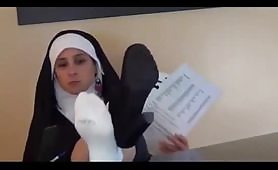 Jamie Daniels Nun Feet Soles sneaky tickled